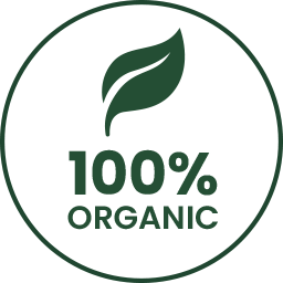 icon showing 100% organic product